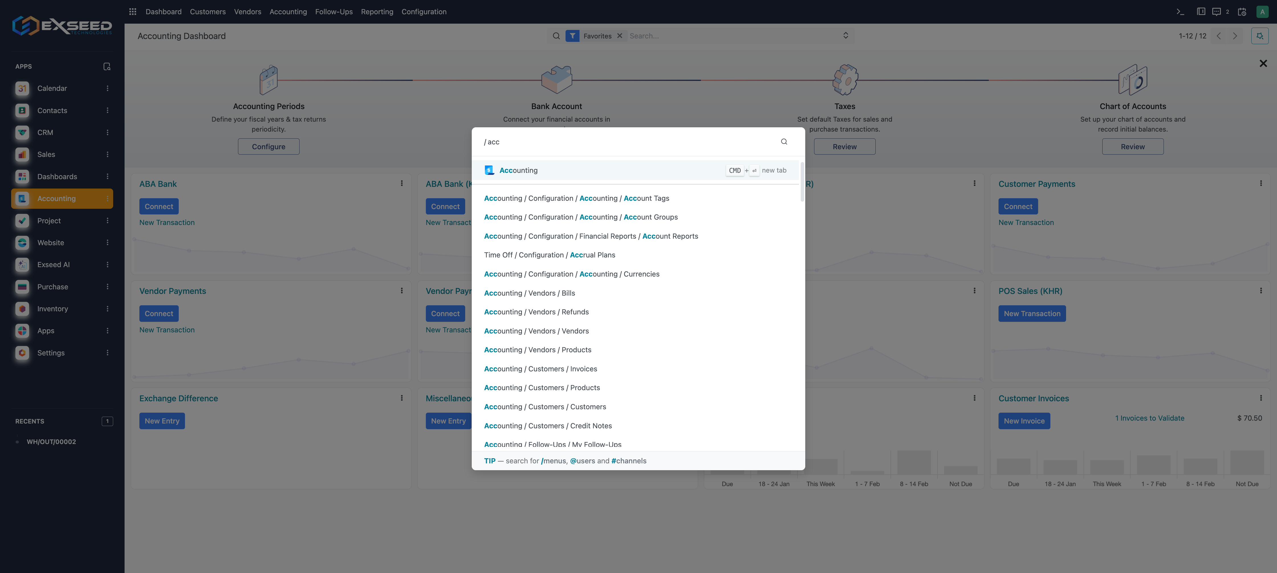 Kyu ERP Accounting Dashboard